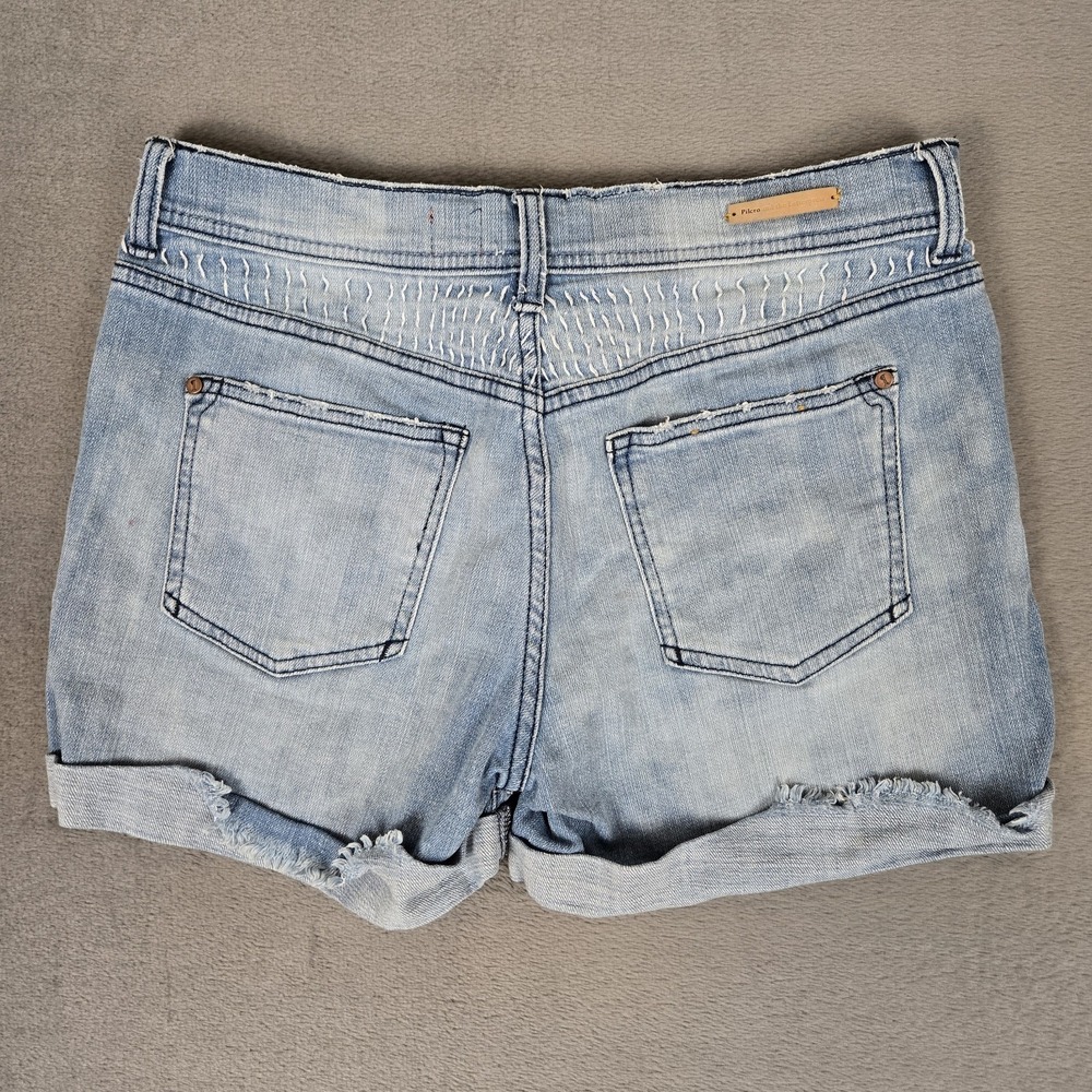 Anthropologie Pilcro HYPHEN Jean Shorts Womens 27 Embroidered Cuffed Denim - Picture 2 of 11